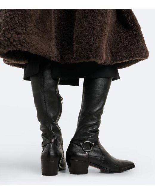 Tom Ford Black Leather Over-The-Knee Boots