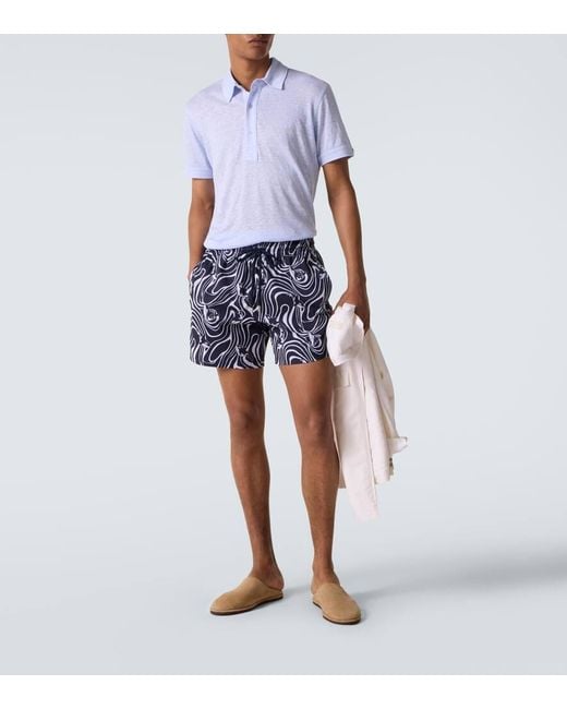 Polo Sebastian di Orlebar Brown in Blue da Uomo