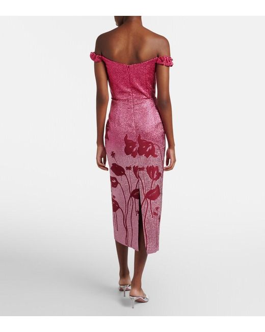 Markarian Purple Bustier-Kleid Amina Aus Lame