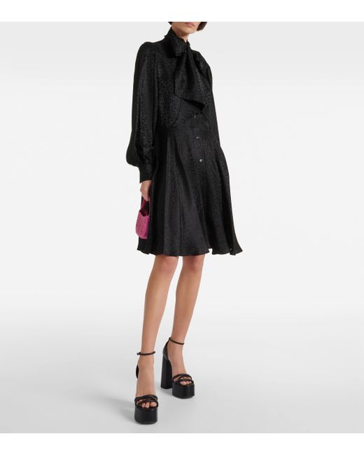 Robe chemise en jacquard Nina Ricci en coloris Black