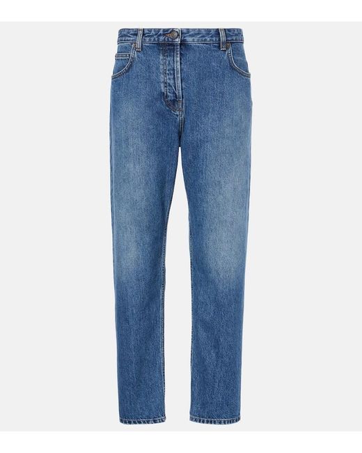 The Row Blue Mid-Rise Straight Jeans Riaco