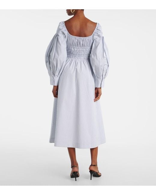 Altuzarra Blue Josie Striped Cotton Midi Dress