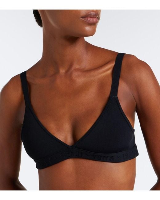 Bralette Triangular Con Logo Fendi de color Black
