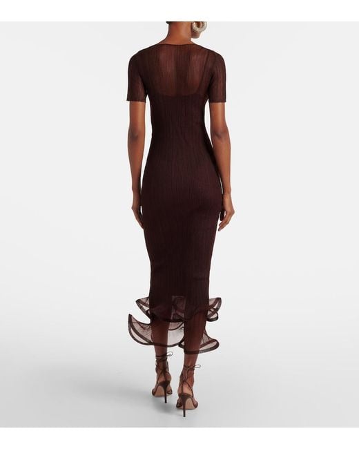 Jonathan Simkhai Red Ruffled Midi Dress