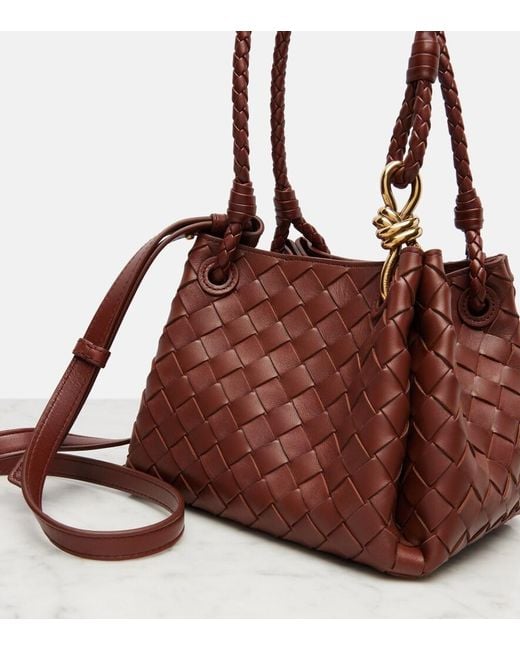 Bottega Veneta Brown Tote Bag Parachute Small Aus Leder