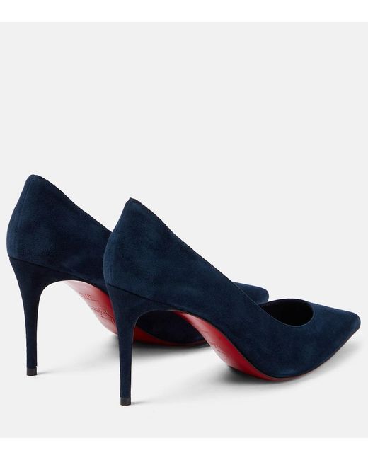 Pumps Kate 85 in suede di Christian Louboutin in Blue