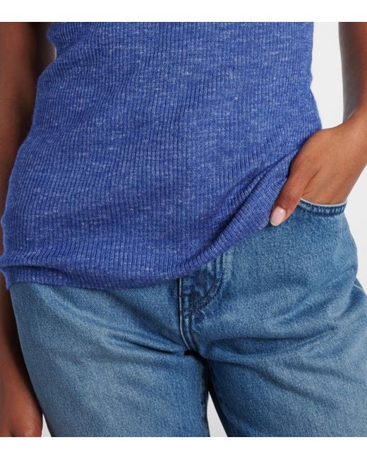 Gabriela Hearst Blue Cinxia Cashmere, Silk, And Hemp Tank Top