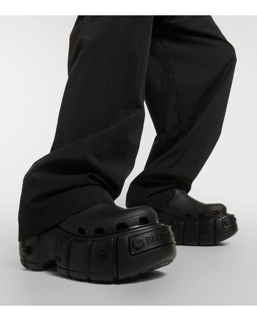 Balenciaga X Crocs Hardcrocs Platform Slides in Black | Lyst