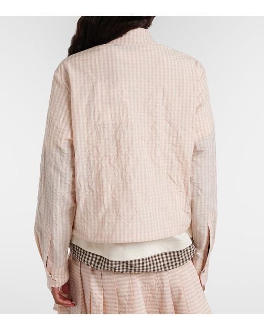 Moncler Natural Gingham Cotton-Blend Jacket