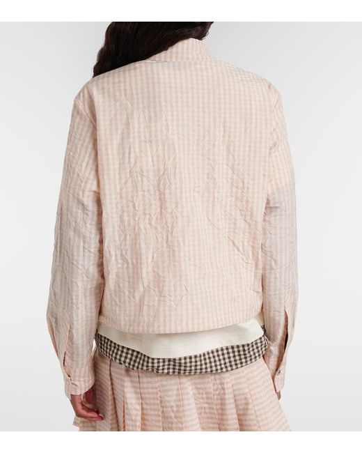 Moncler Natural Gingham Cotton-Blend Jacket