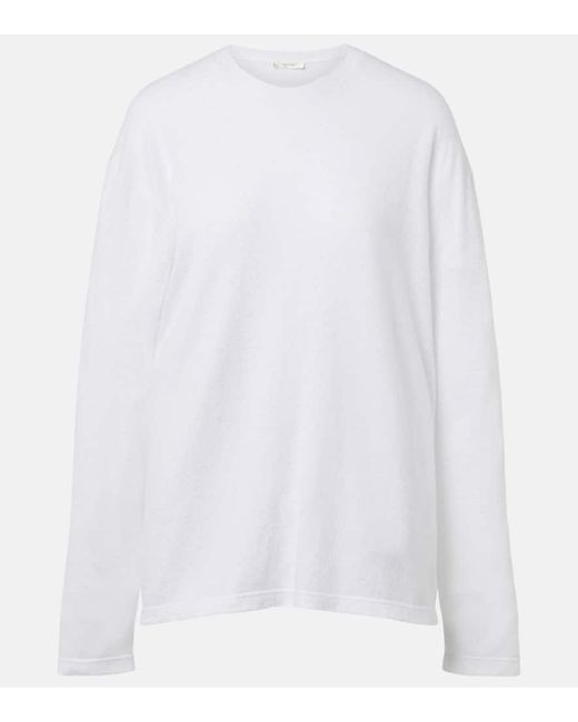 The Row White Kabira Oversized Cotton Sweatshirt