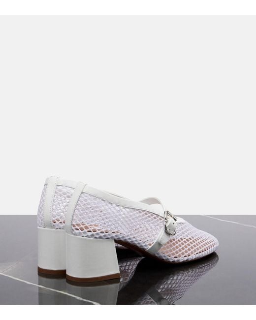Alaïa White Babies Mesh Mary Jane Pumps