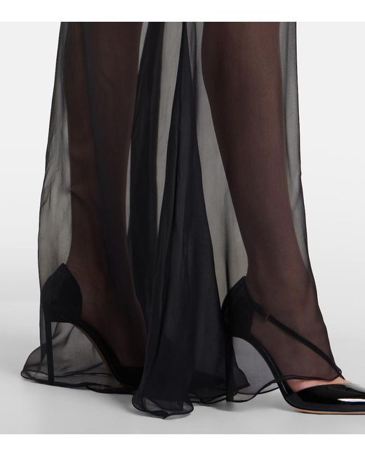 Tom Ford Black Lace-Trimmed Satin Gown