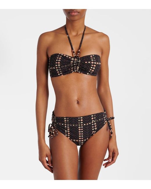 Isabel Marant Black Salmage Printed Halterneck Bikini Top