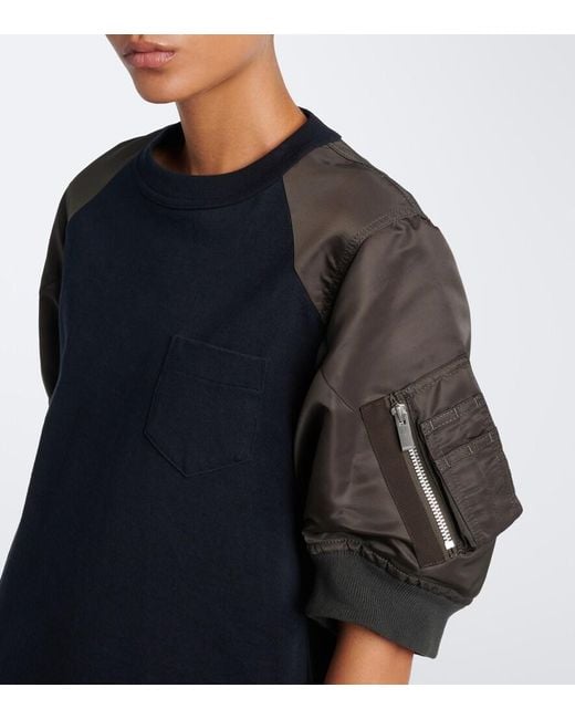 Sacai Black Cotton Minidress