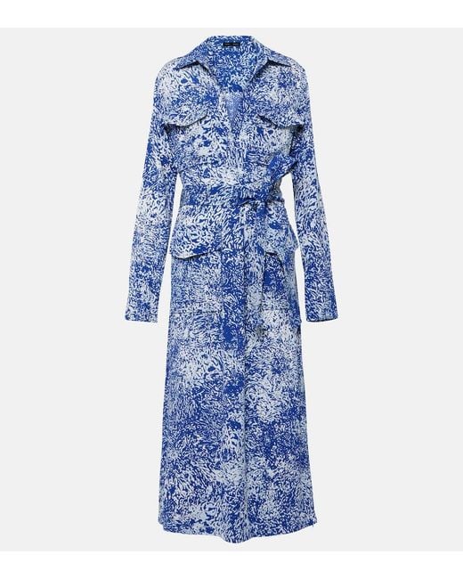 Proenza Schouler Blue Vanessa Printed Shirt Dress