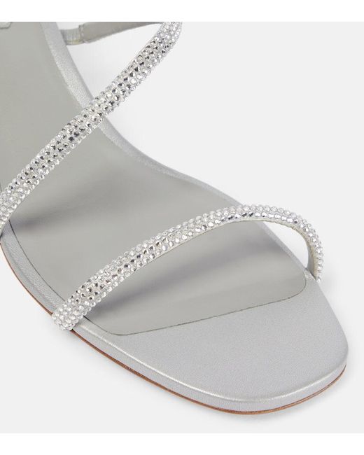 Sandali con cristalli di Rene Caovilla in White