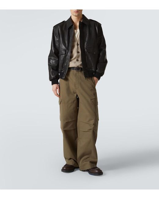 Burberry Black Leather Jacket for men
