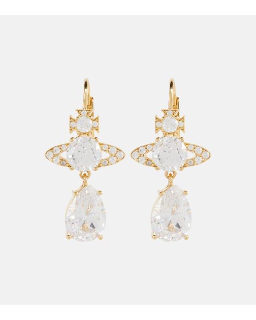 Orecchini Orb Con Cristalli di Vivienne Westwood in White