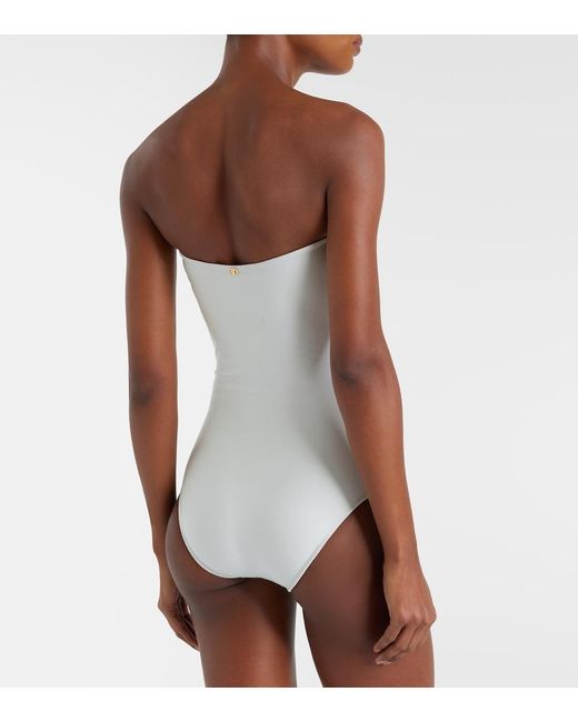 Adriana Degreas White Belted Embellished Swimsuit