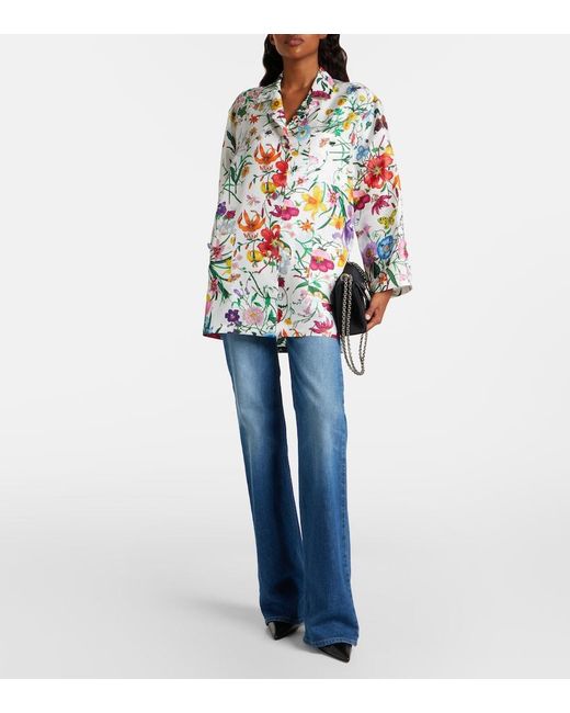 Camicia Flora di Gucci in White