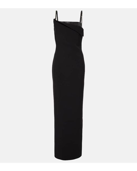 Roland Mouret Black Verzierte Robe Aus Crepe