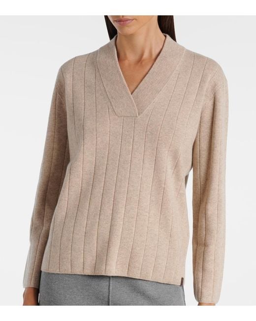 Max Mara Natural Arten Ribbed-Knit Cashmere Sweater