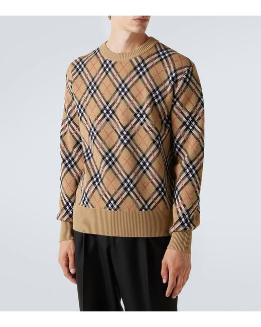 Burberry Natural Check Wool-Blend Sweater for men