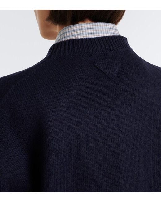Prada Blue Virgin Wool Sweater