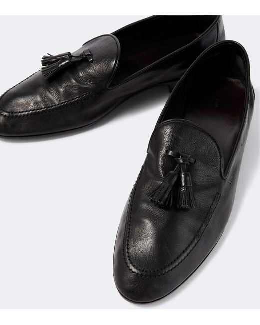 The Row Black Caden Leather Loafers for men