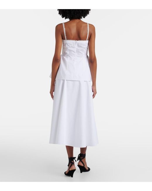 Jacquemus White Triangle Cotton-Blend Midi Skirt