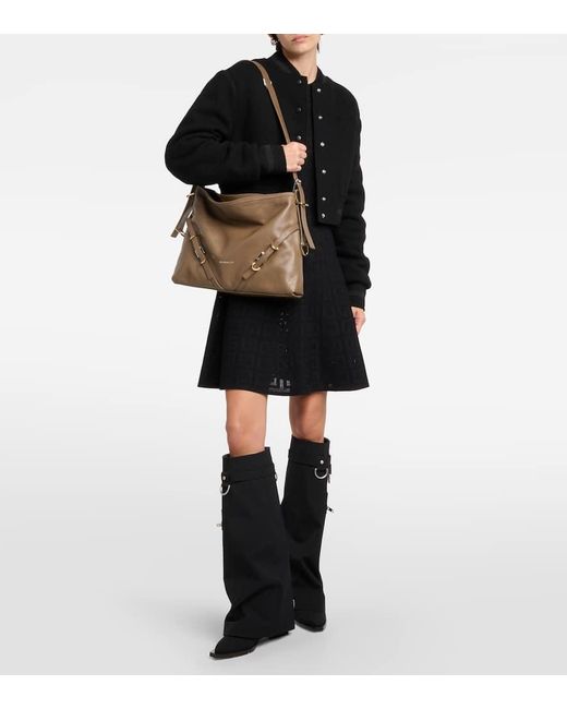 Givenchy Brown Schultertasche Voyou Medium aus Leder