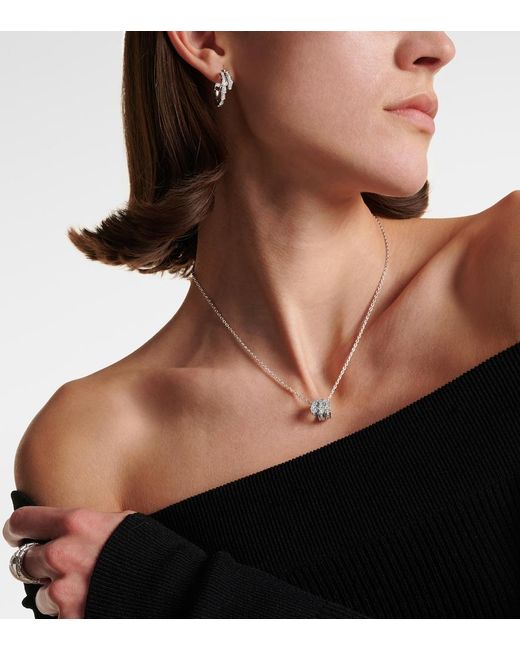 BVLGARI Blue Serpenti Viper 18Kt Pendant Necklace With Diamonds