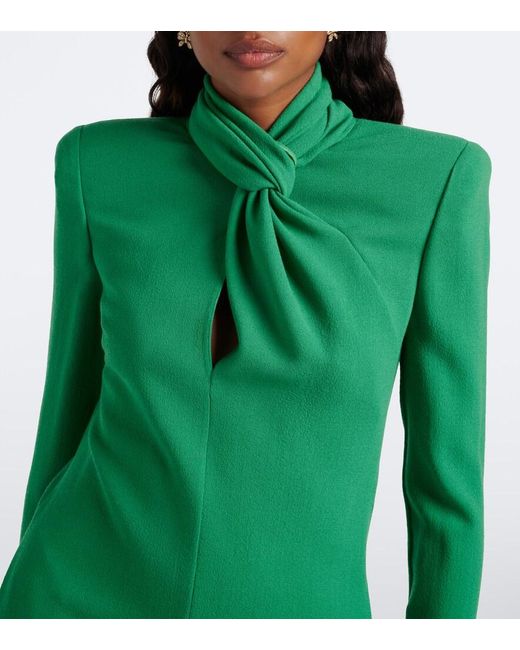 Valentino Green Virgin Wool Minidress