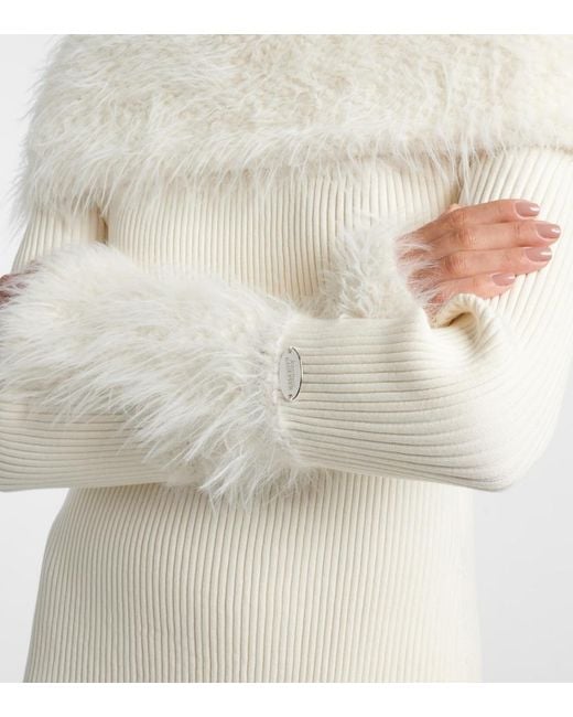 Jean Paul Gaultier White Ribbed-Knit Maxi Dress