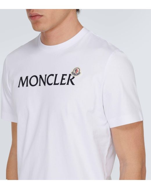 Moncler White Logo Cotton Jersey T-shirt for men