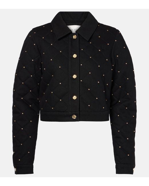 Nina Ricci Black Embellished Cropped Denim Jacket