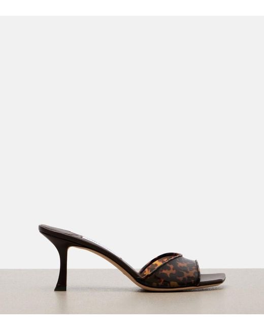 Jimmy Choo Brown Skye Leopard-Print Tpu Mules