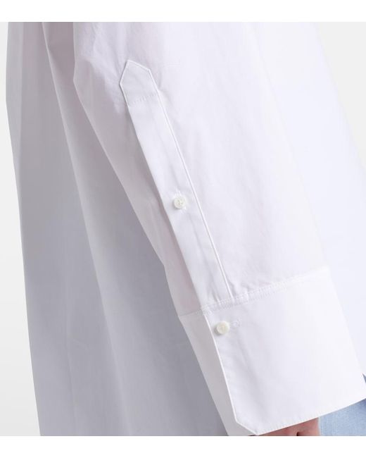 Dorothee Schumacher White Floral-Applique Cotton-Blend Poplin Shirt