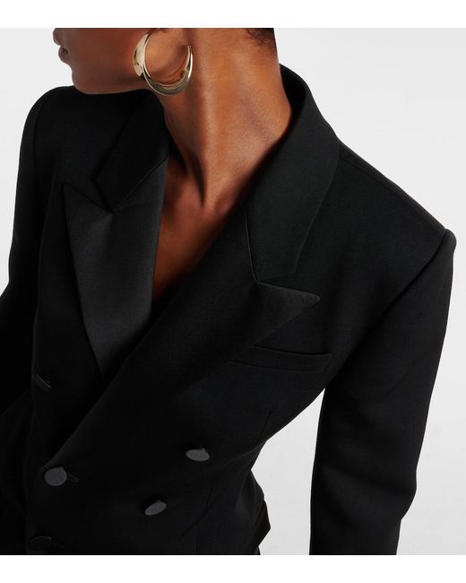 Saint Laurent Black Wool Grain De Poudre Tuxedo Jacket