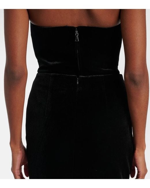 Roland Mouret Black Velvet Midi Skirt