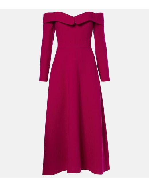 Markarian Purple Cybil Wool Midi Dress