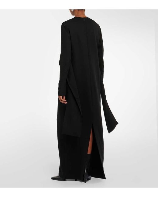 Totême  Black Draped Cady Maxi Dress