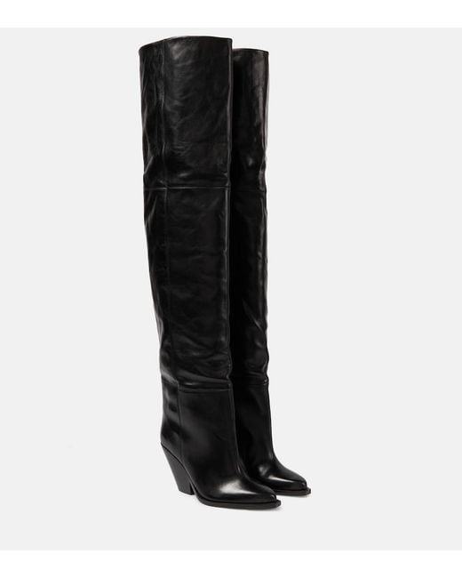 Isabel Marant Black Knee-High Leather Boots