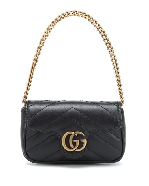 gg marmont 2.0 quilted leather coin purse on a chain