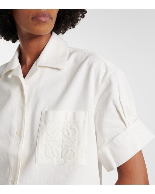 Loewe White Paula's Ibiza Anagram Denim Shirt