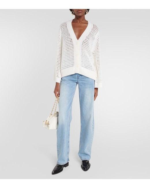 Dorothee Schumacher White Pointelle Wool And Cashmere Cardigan