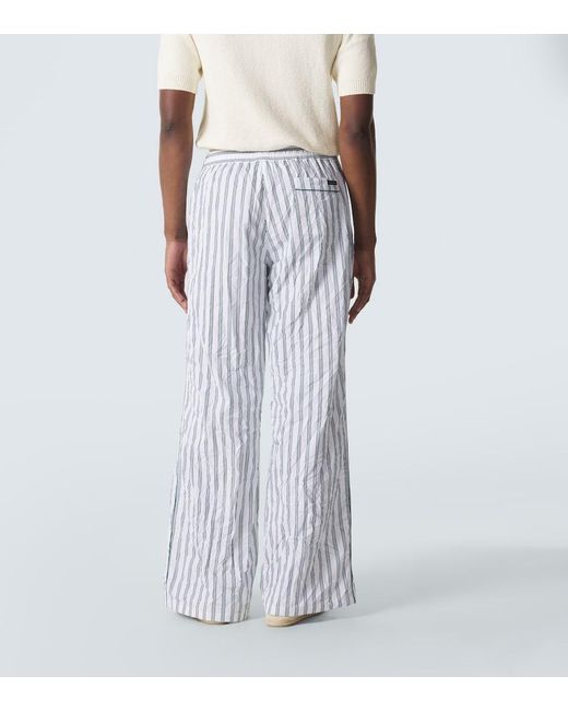 Dolce & Gabbana Blue Striped Poplin Wide-Leg Pants for men