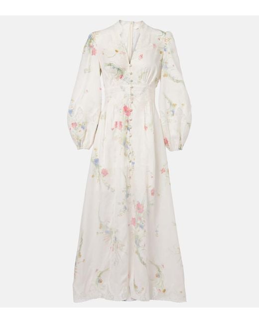 Zimmermann White Maxikleid Lucky Aus Baumwolle