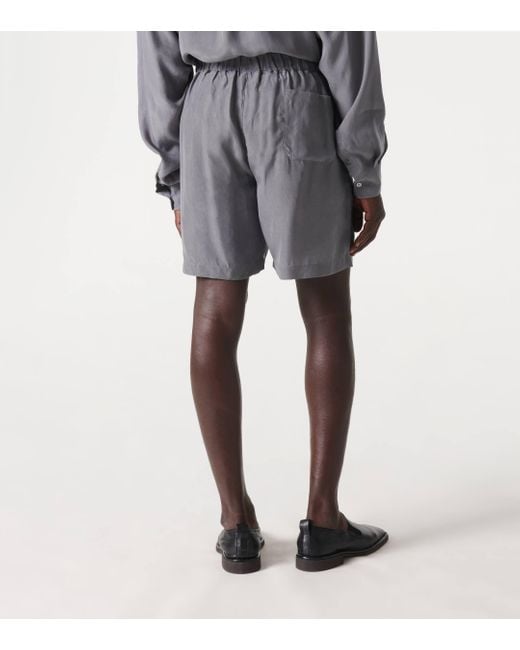 Frankie Shop Gray Leland Cupro Shorts for men